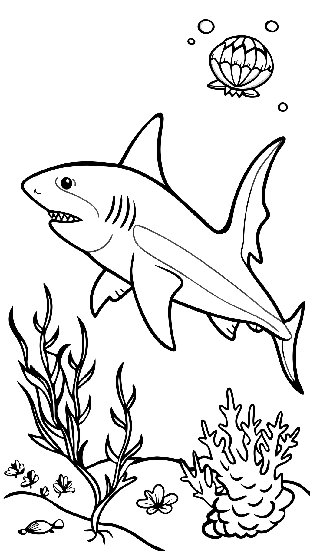 realistic shark coloring pages